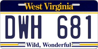 WV license plate DWH681