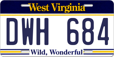WV license plate DWH684