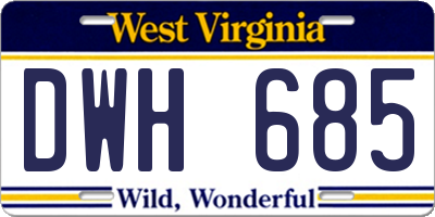 WV license plate DWH685