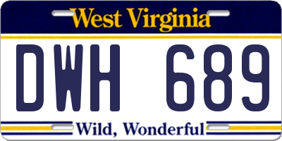 WV license plate DWH689