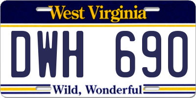 WV license plate DWH690