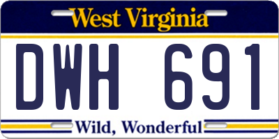 WV license plate DWH691