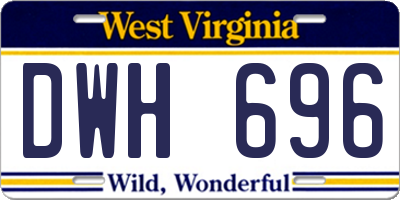 WV license plate DWH696