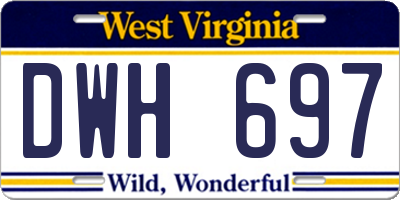 WV license plate DWH697