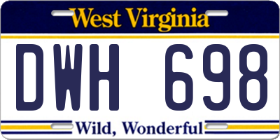 WV license plate DWH698