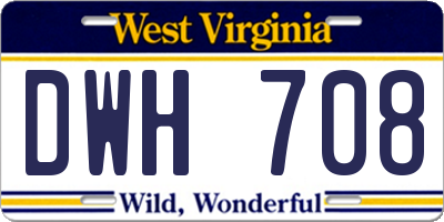 WV license plate DWH708