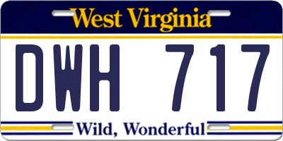 WV license plate DWH717