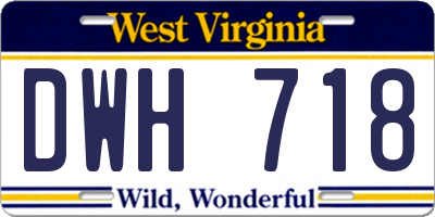 WV license plate DWH718