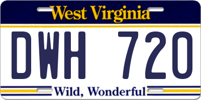 WV license plate DWH720