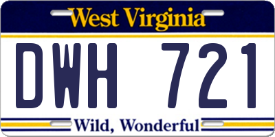 WV license plate DWH721