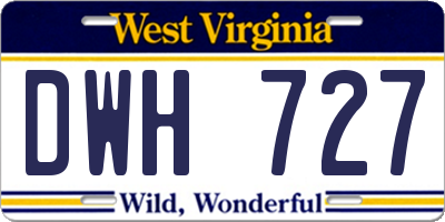 WV license plate DWH727