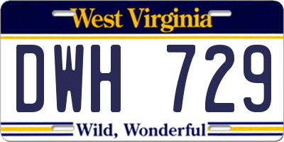 WV license plate DWH729