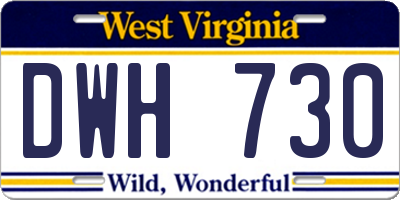 WV license plate DWH730
