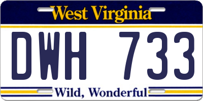 WV license plate DWH733