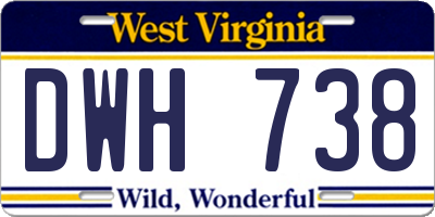 WV license plate DWH738