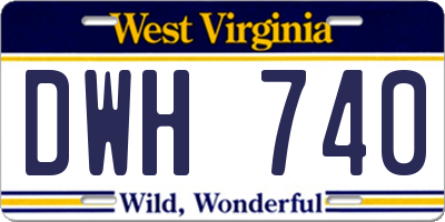 WV license plate DWH740