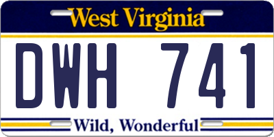 WV license plate DWH741