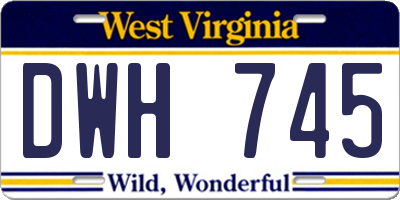 WV license plate DWH745