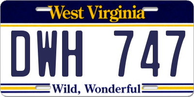WV license plate DWH747