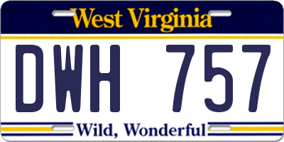 WV license plate DWH757