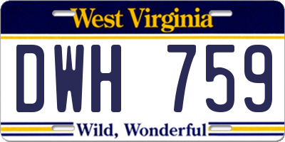 WV license plate DWH759