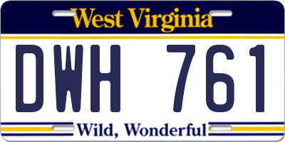 WV license plate DWH761