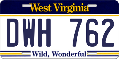 WV license plate DWH762