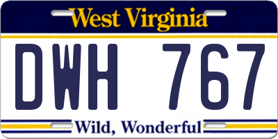 WV license plate DWH767