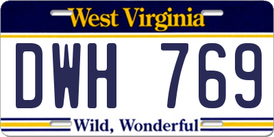 WV license plate DWH769