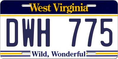 WV license plate DWH775