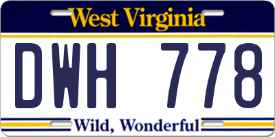 WV license plate DWH778