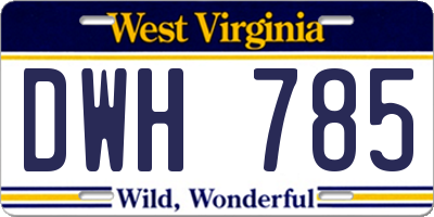 WV license plate DWH785