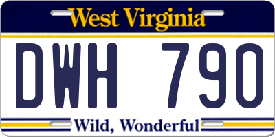 WV license plate DWH790