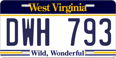 WV license plate DWH793
