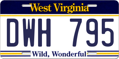 WV license plate DWH795