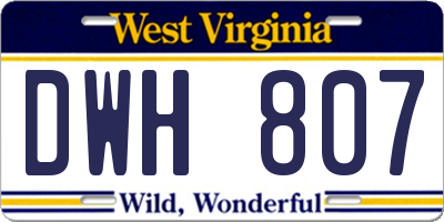 WV license plate DWH807