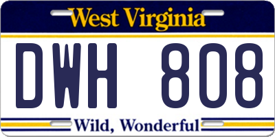 WV license plate DWH808