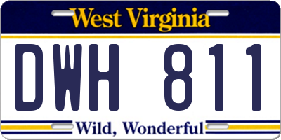 WV license plate DWH811