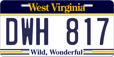 WV license plate DWH817