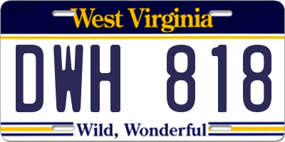 WV license plate DWH818
