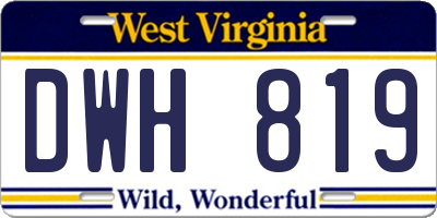 WV license plate DWH819