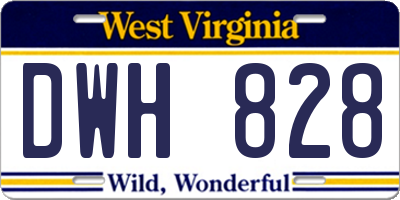 WV license plate DWH828