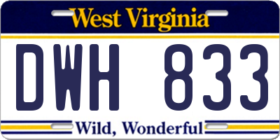 WV license plate DWH833