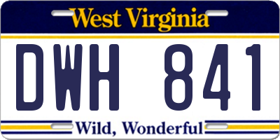 WV license plate DWH841