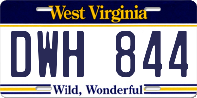 WV license plate DWH844