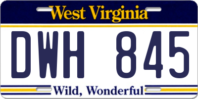 WV license plate DWH845