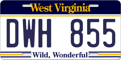 WV license plate DWH855