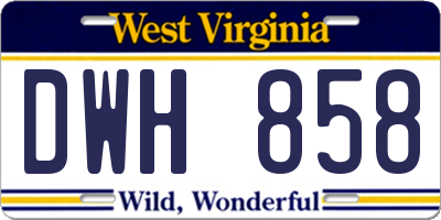 WV license plate DWH858