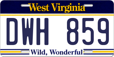 WV license plate DWH859