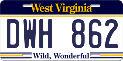 WV license plate DWH862